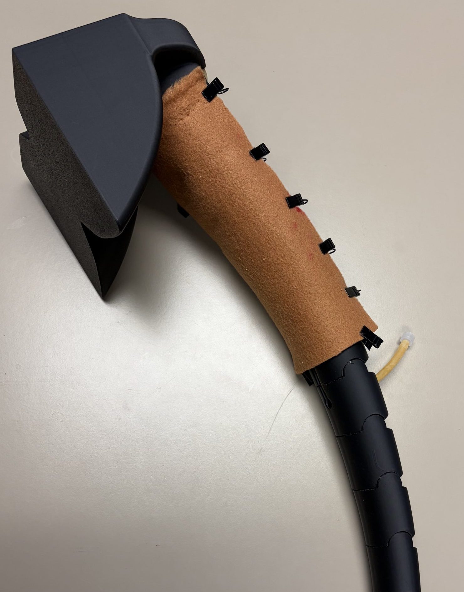 Image of the bovine tail venipuncture model.